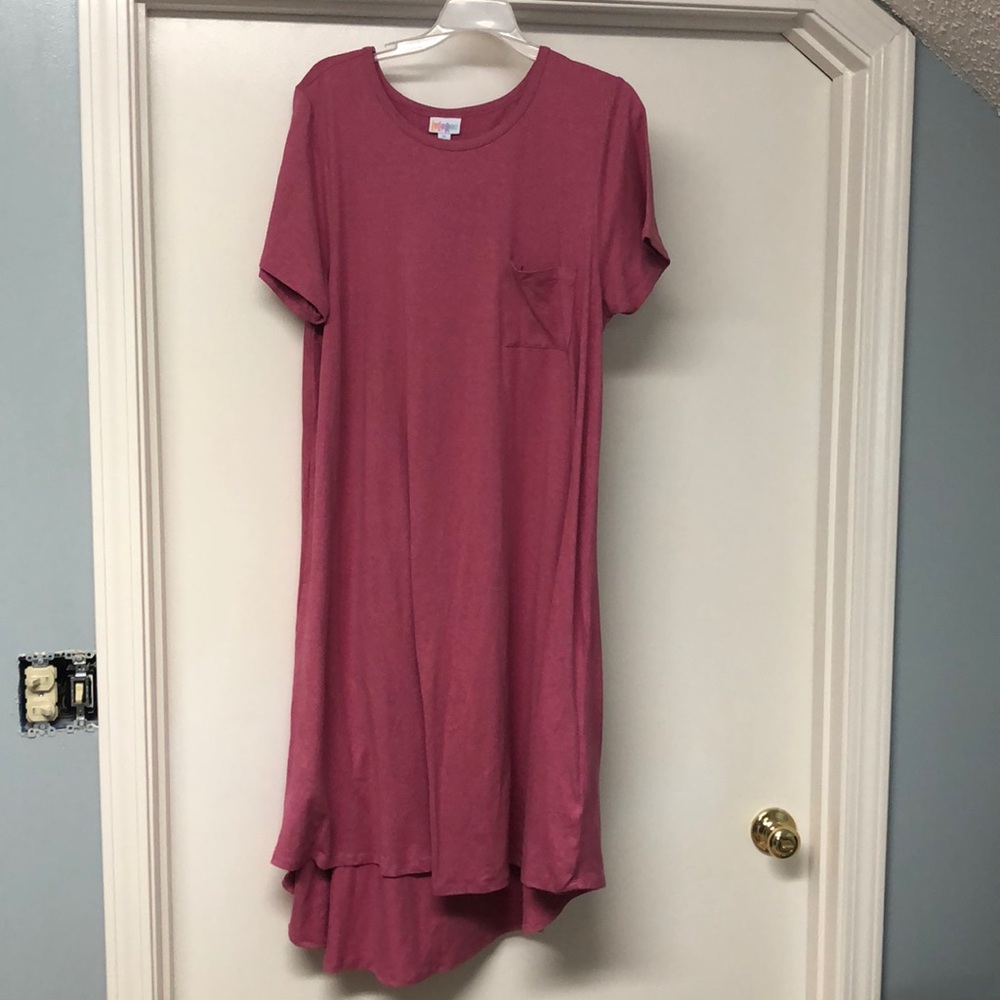 Lularoe XL Carly leggings material pink dress